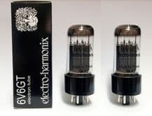 A Matched pair of Electro Harmonix 6V6GT Power Vacuum Tubes / Valves