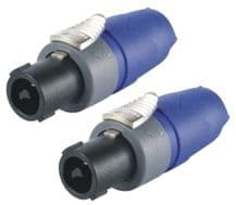 A Pair of NEUTRIK Speakon 2 Pole Plug NL2FX (2 plugs)