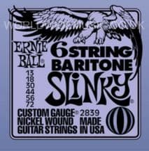 Ernie Ball 6 String BARITONE Slinky Nickel Wound Guitar Strings .013 - .072