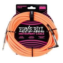 Ernie Ball Neon / Fluorescent Fabric Instrument Cable 10 ft - NEON ORANGE