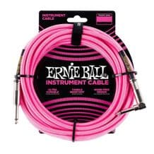 Ernie Ball Neon / Fluorescent Fabric Instrument Cable 10 ft - NEON PINK