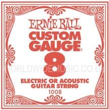 Ernie Ball Slinky - SINGLE PLAIN GUITAR STRINGS - Gauges  .008 - .024
