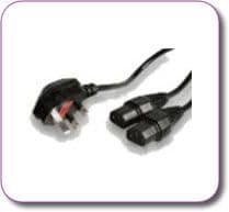Mains Plug IEC 'Y' Splitter Lead Cable Stage Lighting