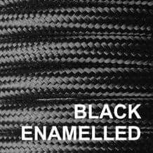 Metal Braided 6 Amp Mains Electrical Cable - BLACK ENAMELLED FINISH