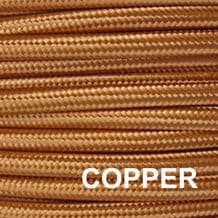 Metal Braided 6 Amp Mains Electrical Cable - COPPER FINISH