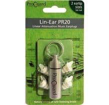 Proguard Lin-Ear PR20 linear attenuation music earplugs - musicians ear plugs