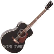 Vintage VE300BK Electro Acoustic Guitar - Gloss Black finish - Brand New