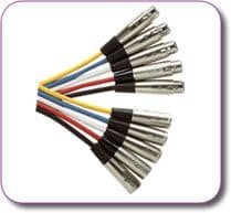 XLR Socket XLR Plug Microphone Cable 6 metres (choice of colours)